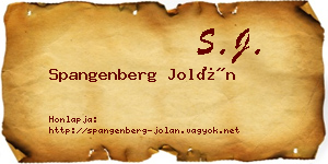 Spangenberg Jolán névjegykártya